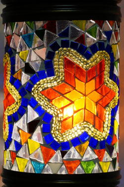 Mosaic-cylinder-multi-coloured-mosaic-wall-light-close-up