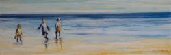 at sunset oil kim kids on the beach painting stenbergus journal at sunset oil artists a day artists kids on the beach painting a day at