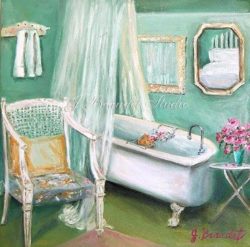 bathroom-paintings-art-original-art-oil-painting-romantic-french-inspired-bathroom-designs-pinterest