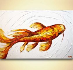 lonely fish oil painting