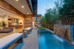 long-narrow-yard-pool-contemporary-with-indoor-outdoor-living-modern-outdoor-ottomans-and-footstools