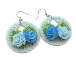 Blue_Round_Crochet_Loop_Earrings_with_Blue_Peony_Flowers_Crochet_Jewelry_Crochet_Earrings_Boho_Earrings_Gift_For_Her_3