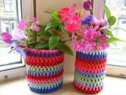Recycled-Crochet-Flower-Pot-Covers