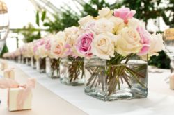 decorating-ideas-fair-image-of-accessories-for-wedding-design-and-decoration-using-square-cubic-glass-flower-vase-and-pink-rose-white-flower-wedding-table-centerpiece-charming-wedding-tabl