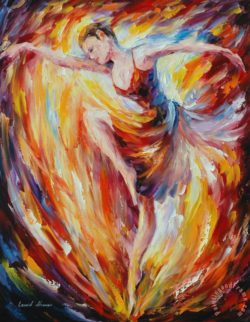 Flaming Dance Painting by Collection 1; Flaming Dance Art Print for sale