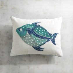 3176108 280 Embroidered  Sequined Fish Pillow PLW EMB AND SEQUINED FISH