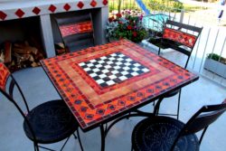 Mosaic Table Chess Close