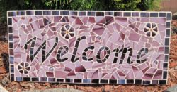 Purple Mosaic Welcome Sign 2