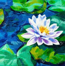 15209753-original-oil-painting-of-beautiful-water-lily-nymphaeaceae-on-canvas-modern-impressionism