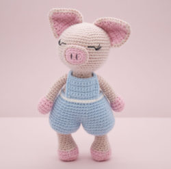 Amigurumi-crochet-DOLL-Cute-little-pig-in-blue-doll-Rattle