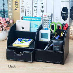 Multifunctional-wooden-Leather-Office-Desk-Organizer-with-Drawer-Pen-Holder-Stationery-Storage-Box-Makeup-Cosmetic-Organizer