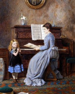The-Piano-Lesson-George-Goodwin-Kilburne-oil-painting
