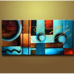 Blue-and-brown-circles-modern-abstract-oil-painting-canvas-wall-art-free-shipping-decorative-artist-for