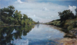 Fine-Art-Down-by-the-River-Original-Oil-Painting-on-Canvas-by-artist-Darko-Topalski
