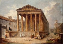 Ancient-Temple-The-Maison-Carree-at-Nimes-Hubert-Robert-oil-painting-1