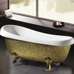 Freestanding-Classic-Bathtub-with-Golden-Mosaic-K1521-
