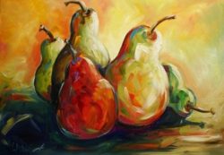 five_pears_oil_painting_by_laurie_justus_pace__18_x