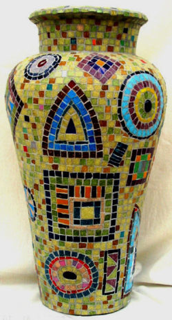 incredible-egyptian-ancient-glyph-mosaic-vase-with-cream-blue-variation-of-color-round-triangle-square-shaped-pattern