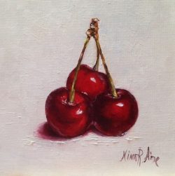 cherries oil painting art