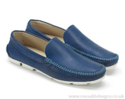 Cost charm Vintage Blue Driving Shoes Loafers Aruja Blue Leather Summer Chino Chinos Rubber SOLE rubber sole DC2204 for Men_02