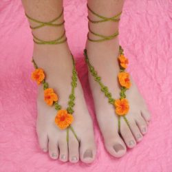 Flower-crochet-barefoot-sandals