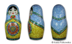Kasia Mosaics Stained Glass Matryoshka Doll Sculpture Views Kasia and Kyle