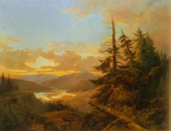 Norwegian-Landscape-at-Dawn-1863-Charles-XV-Oil-Painting-1