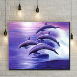 cartoon-animal-pink-dolphin-sea-water-scenery-oil-painting-canvas-printings-printed-on-canvas-home-wall.jpg_640x640