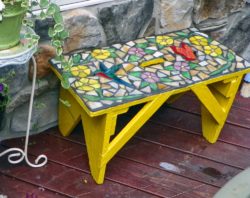 no-days-mosaic-adhesive-bench-flowers-hummingbird-linda