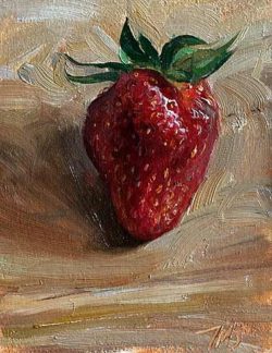 strawberry oil painting art