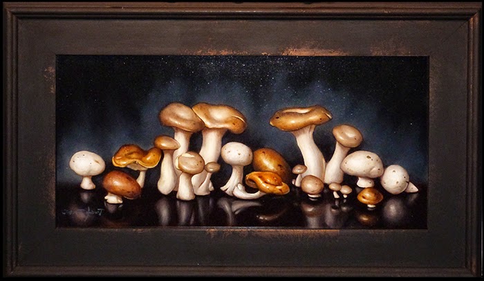 Blue Mushrooms Framed sm