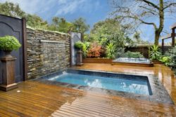Modern-unique-small-plunge-pool-design-ideas-waterfeature-waterfall-wooden-deck