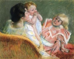 Mother-and-Children-1901-Mary-Cassatt-Oil-Painting