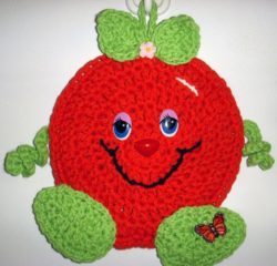 crochet fruit pot holder