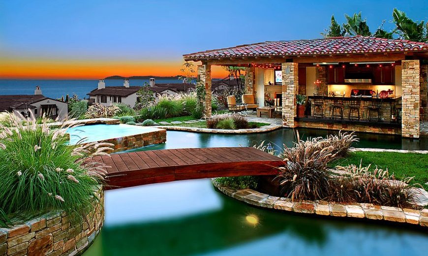 Awesome-Mediterranean-pool-and-bridge-design-that-is-simply-stunning-870x520