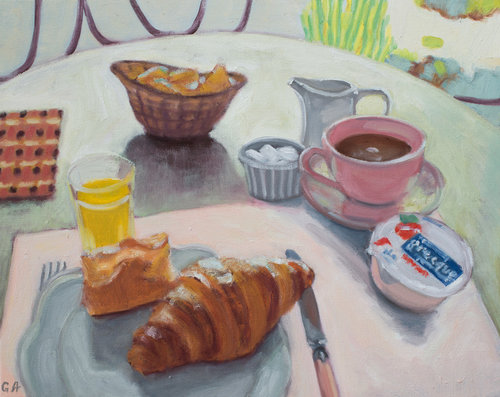 Breakfast-Croissant-Giselle-Ayupova-oil-painting
