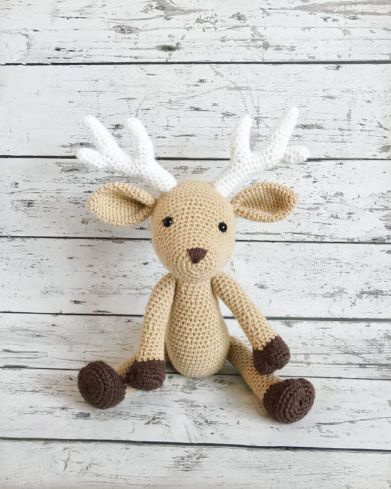 Kids toys Daryl the Deer Crochet Deer Stuffed Animal Deer Amigurumi Plush Animal Made to Order SSSIDNPNII