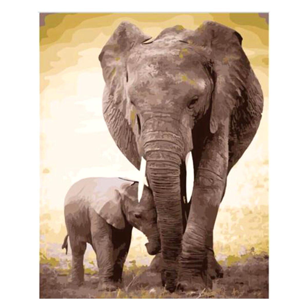elephant-family-diy-oil-painting-by-numbers