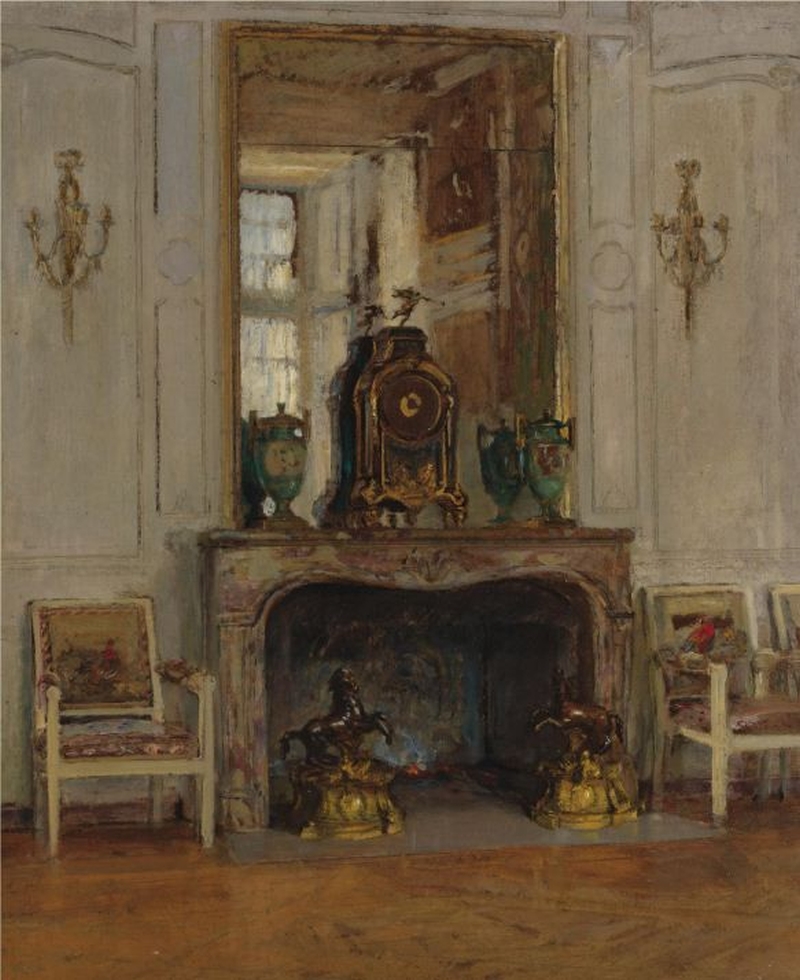 Fireplace-Palais-de-Fontainbleau-Walter-Gay-Oil-Painting