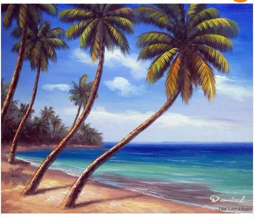 Hawaii-Beach-Sand-Palm-Trees-South-Pacific-Oil-Painting
