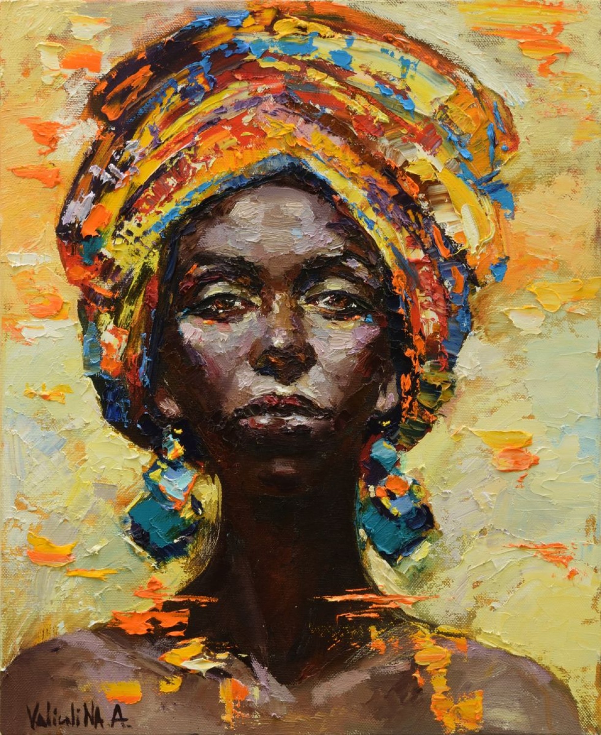 black women oil painting