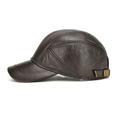 Mens-Genuine-Leather-Baseball-Caps-Winter-Hats-with-_1