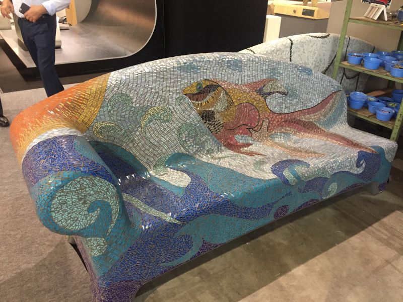 Fish-themed-mosaic-sofa