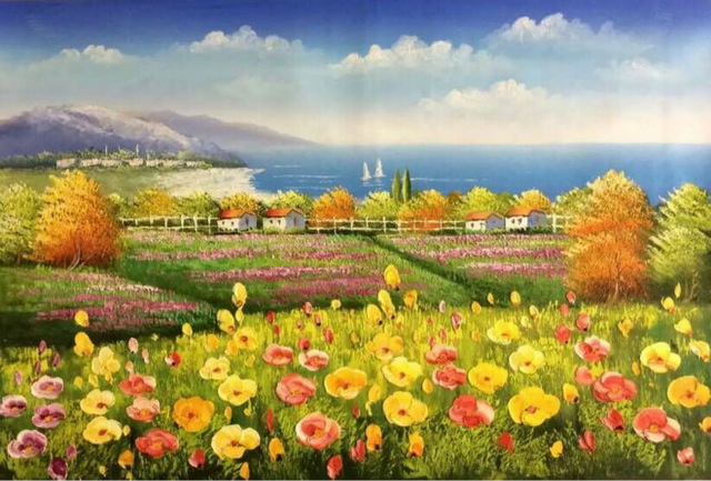 Hand-Painted-Knife-Canvas-Painting-Beautiful-Wall-Painting-Flower-Red-flower-Farm-Landscape-Wall-Art-Picture.jpg_640x640