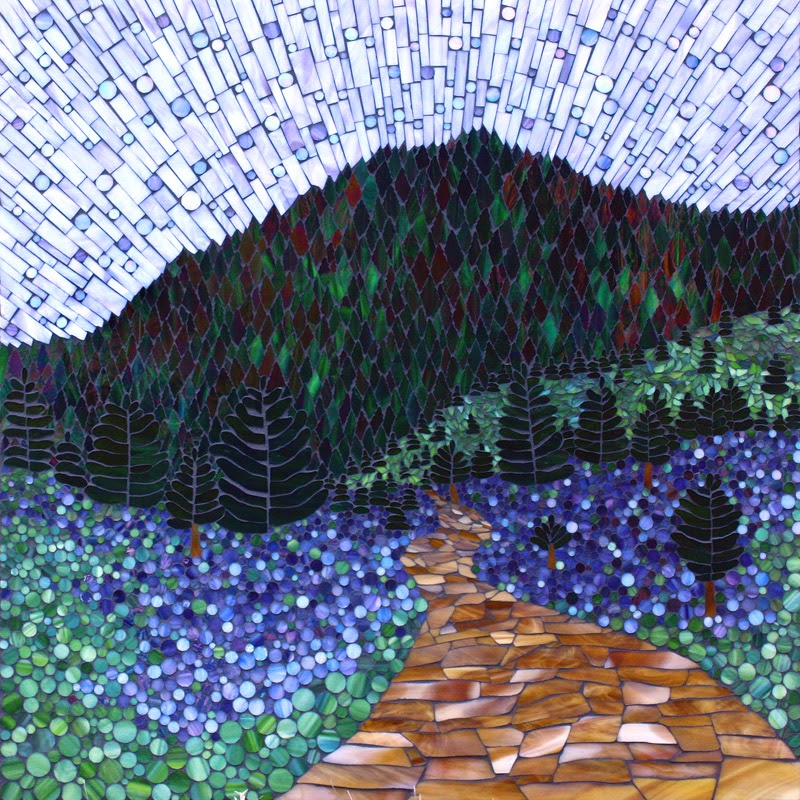 Kasia Polkowska Sanitas Valley Boulder Colorado Mountain Landscape Contemporary Stained Glass Mosaic Art