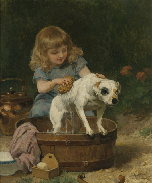 Louis-Marie-de-Schryver-Bath-Day-Girl-Bathe-the-Dog-Oil-Painting-Canvas-Print-Art-Print.jpg_640x640