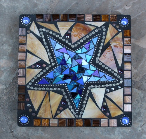 Mosaic+Stepping+Stone+Brown+Blue+Earthstars