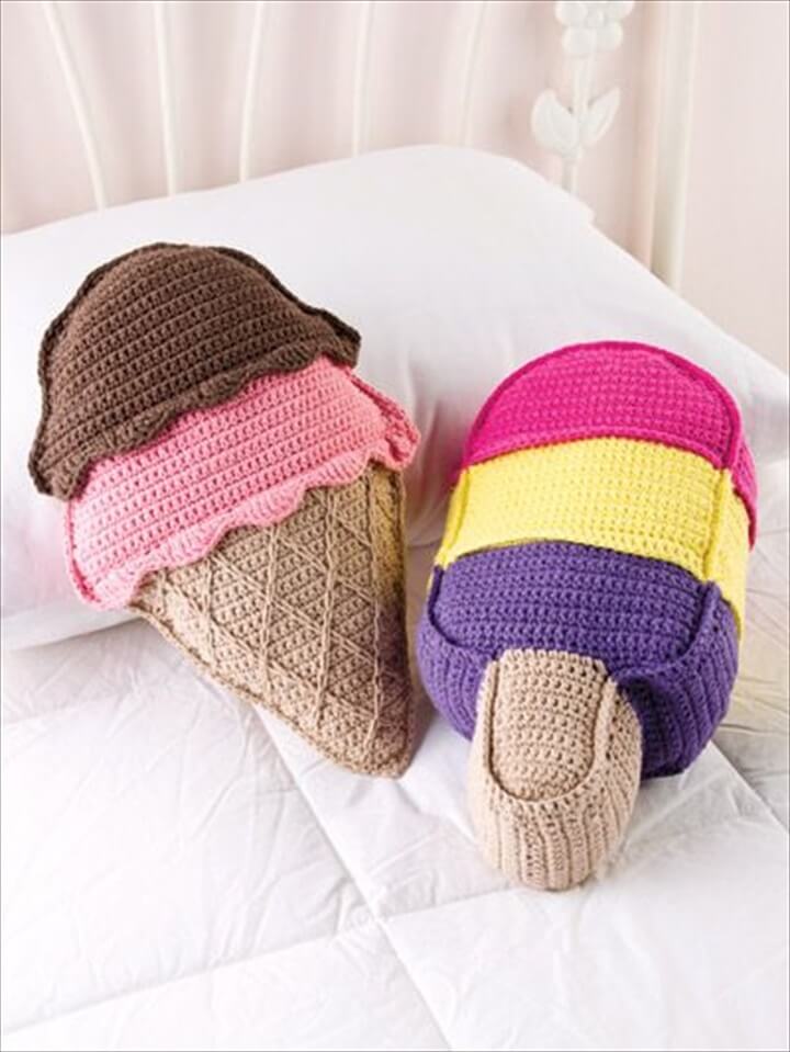Crochet-Ice-cream-pillow