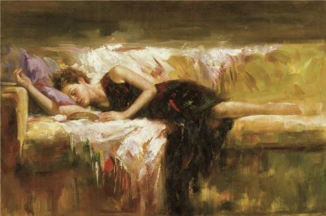 Oil Painting A Sleeping Beauty  18 x 27 inch  46 x 69 cm   on High Definition HD canvas prints is for Gifts And Bar  Hallway And Home Theater Decoration  no frame no stretch - B0152G2T