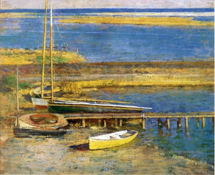 3-Boats-at-a-Landing-impressionism-boat-Theodore-Robinson